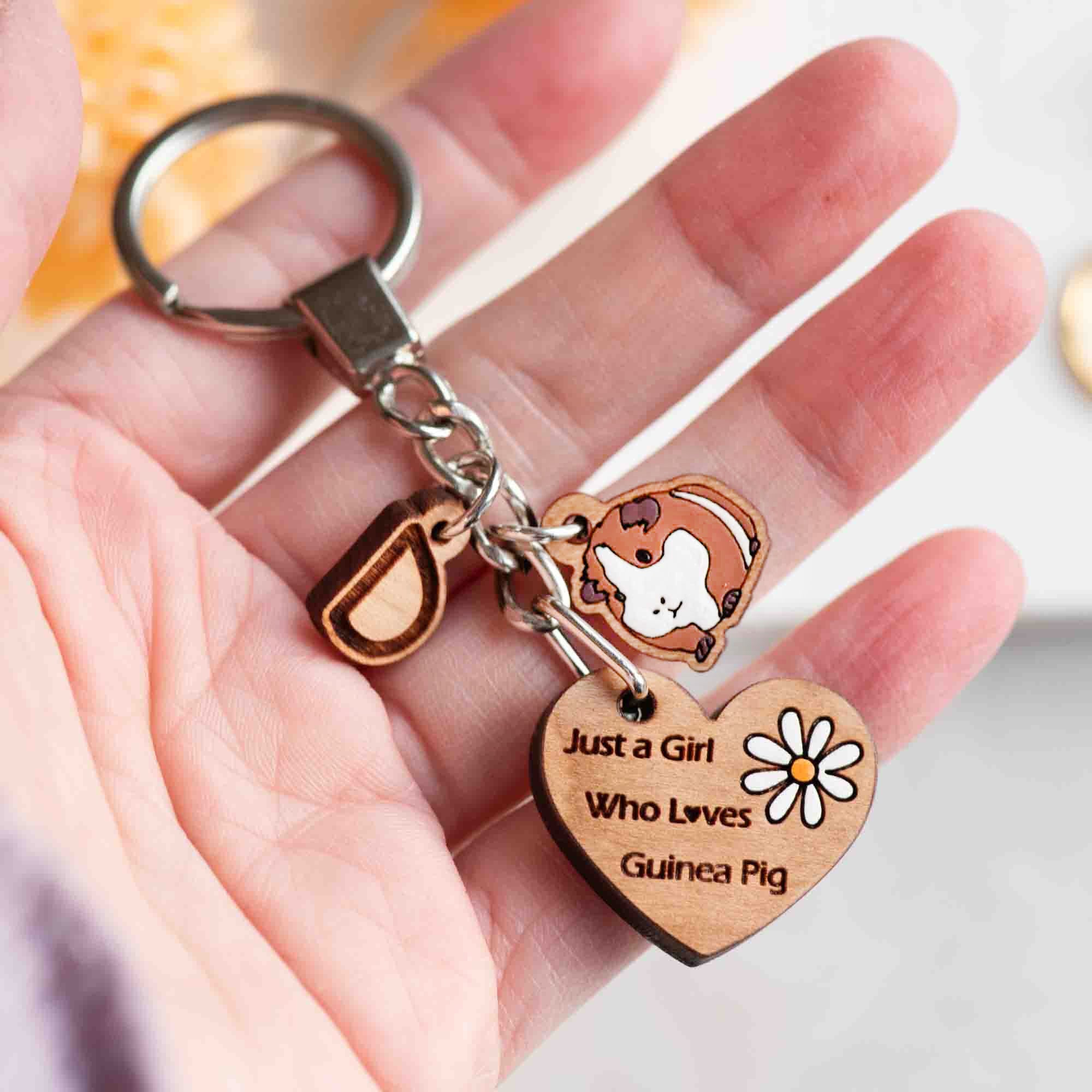 Personalised Just A Girl Who Loves Guinea Pig Keyring - CUS10003 - Robin Valley Official Store