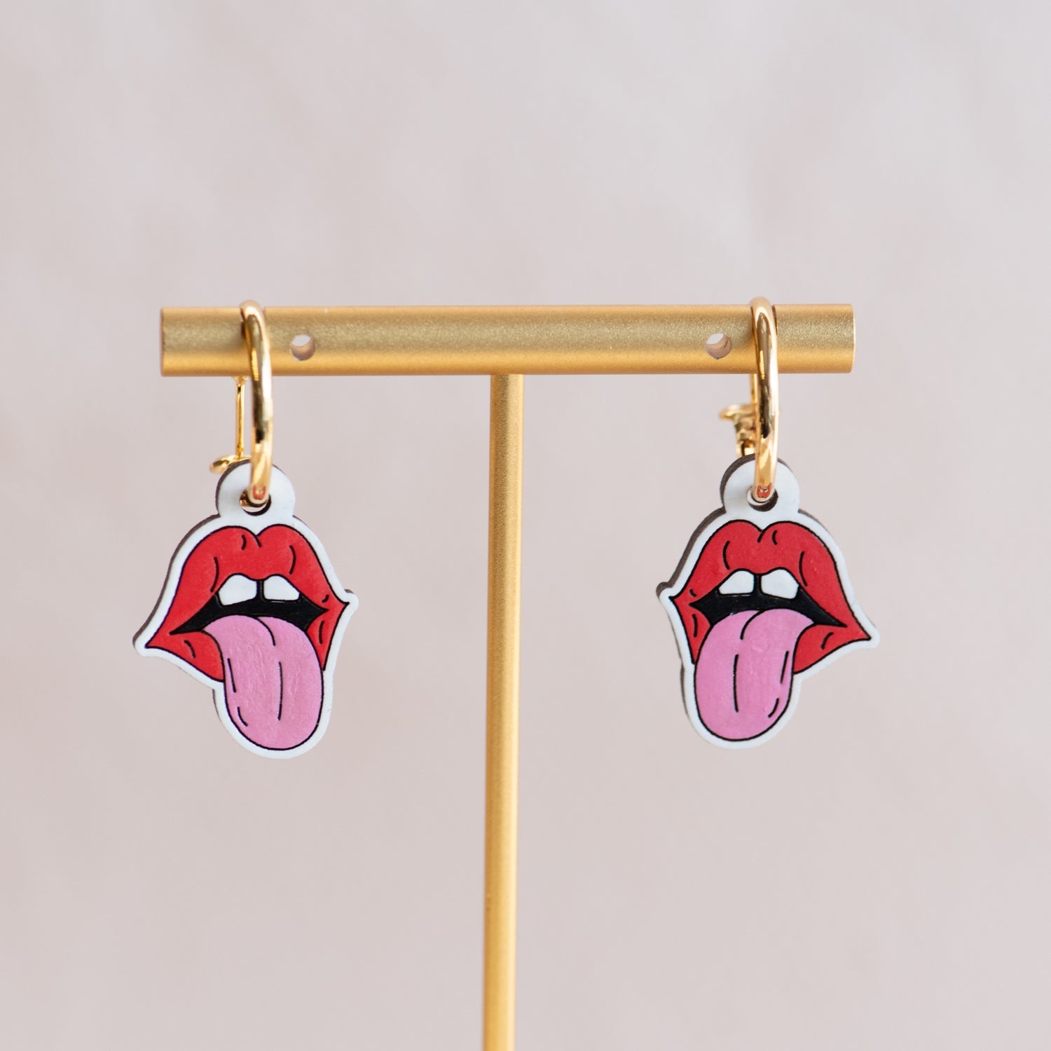 Pop Art Lips Hoop Earrings - PEA16009H - Robin Valley Official Store