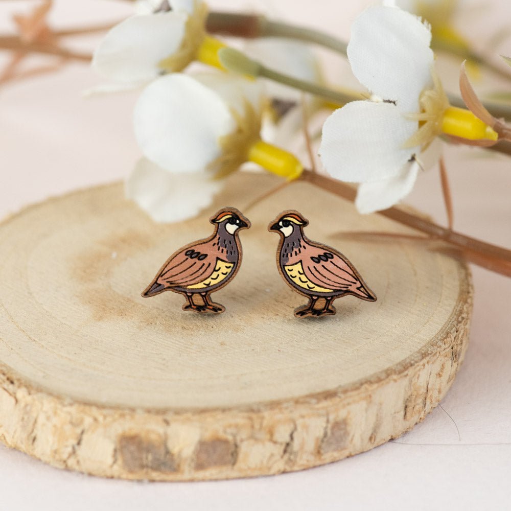 Quail Stud Earrings - Robin Valley Official Store