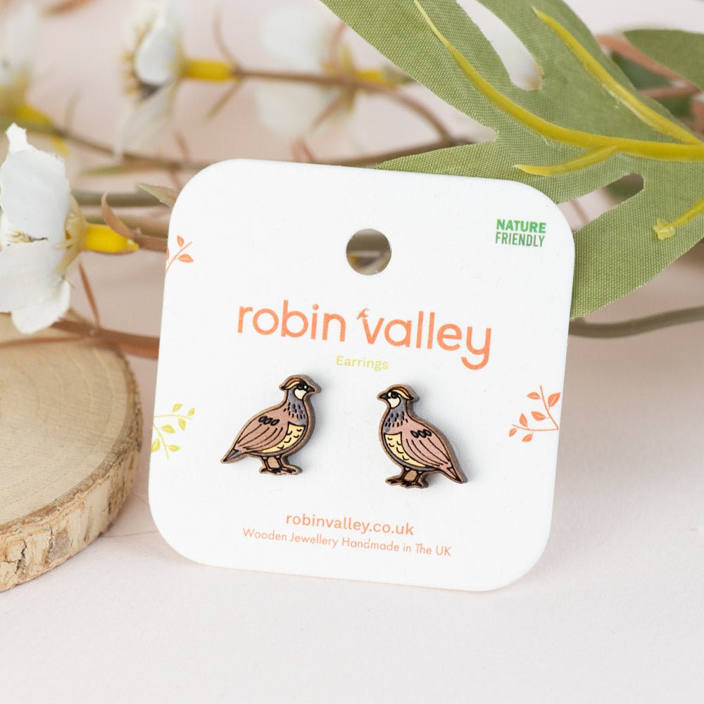 Quail Stud Earrings - Robin Valley Official Store