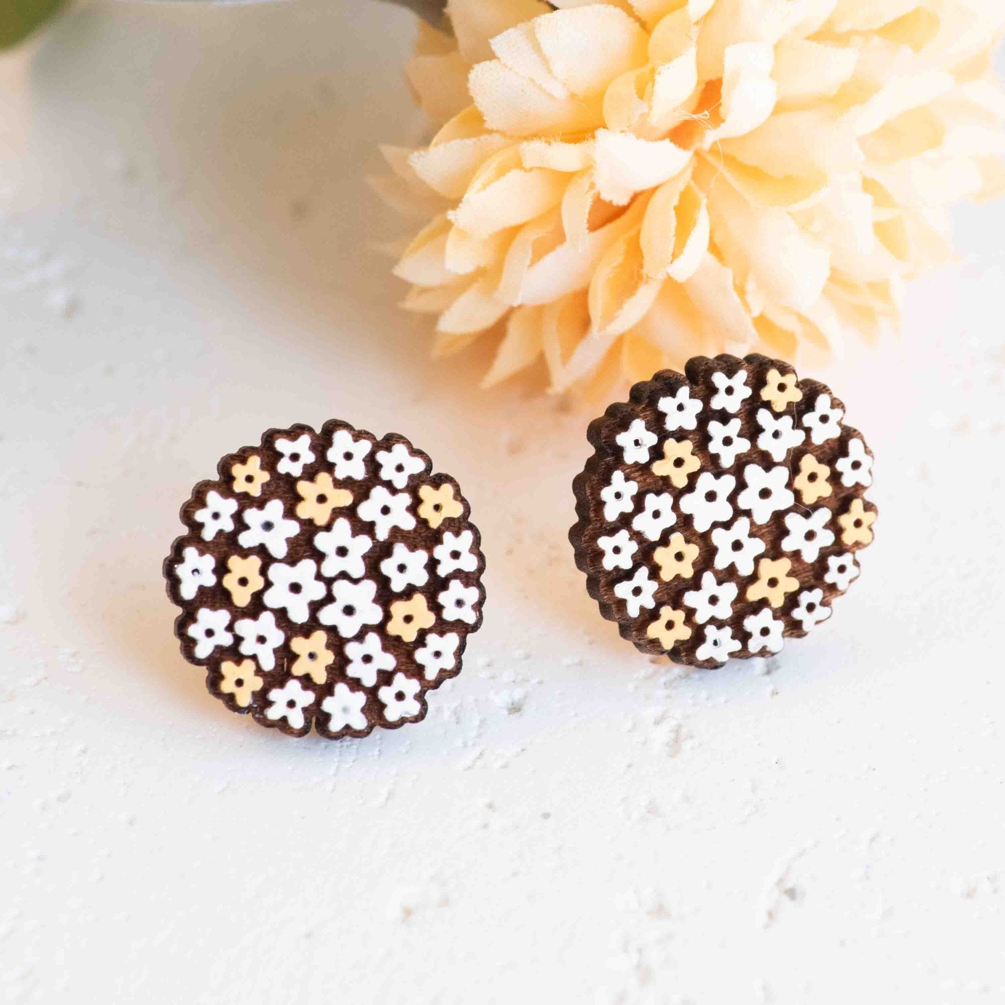 Round Bloom Flower Cluster Earrings - Robin Valley Official Store