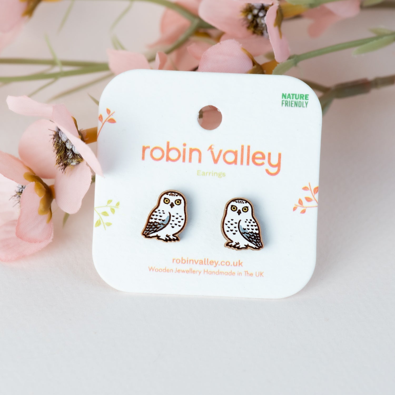 Snowy Owl Earrings - PEB12132 - Robin Valley Official Store