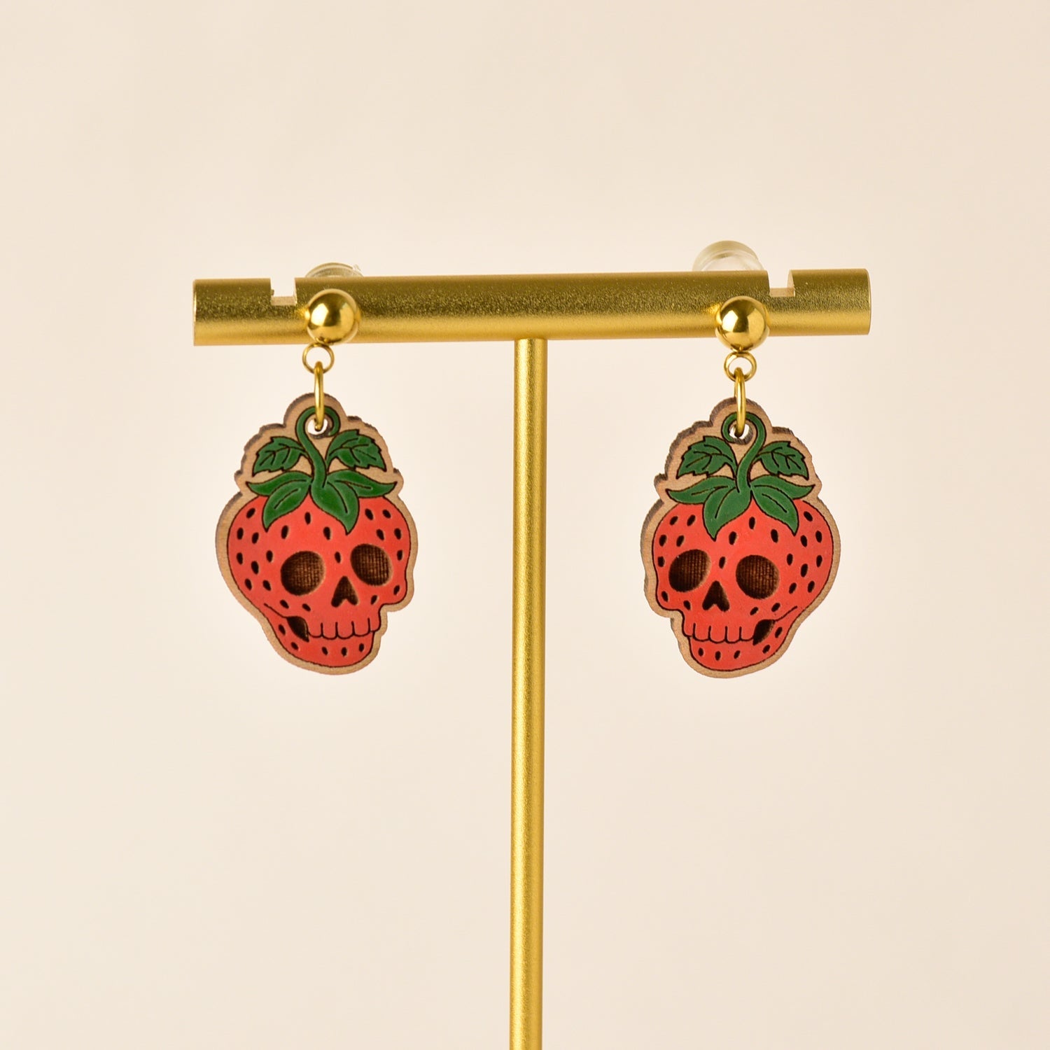 Strawberry Skull Drop Earrings - Robin Valley Official Store