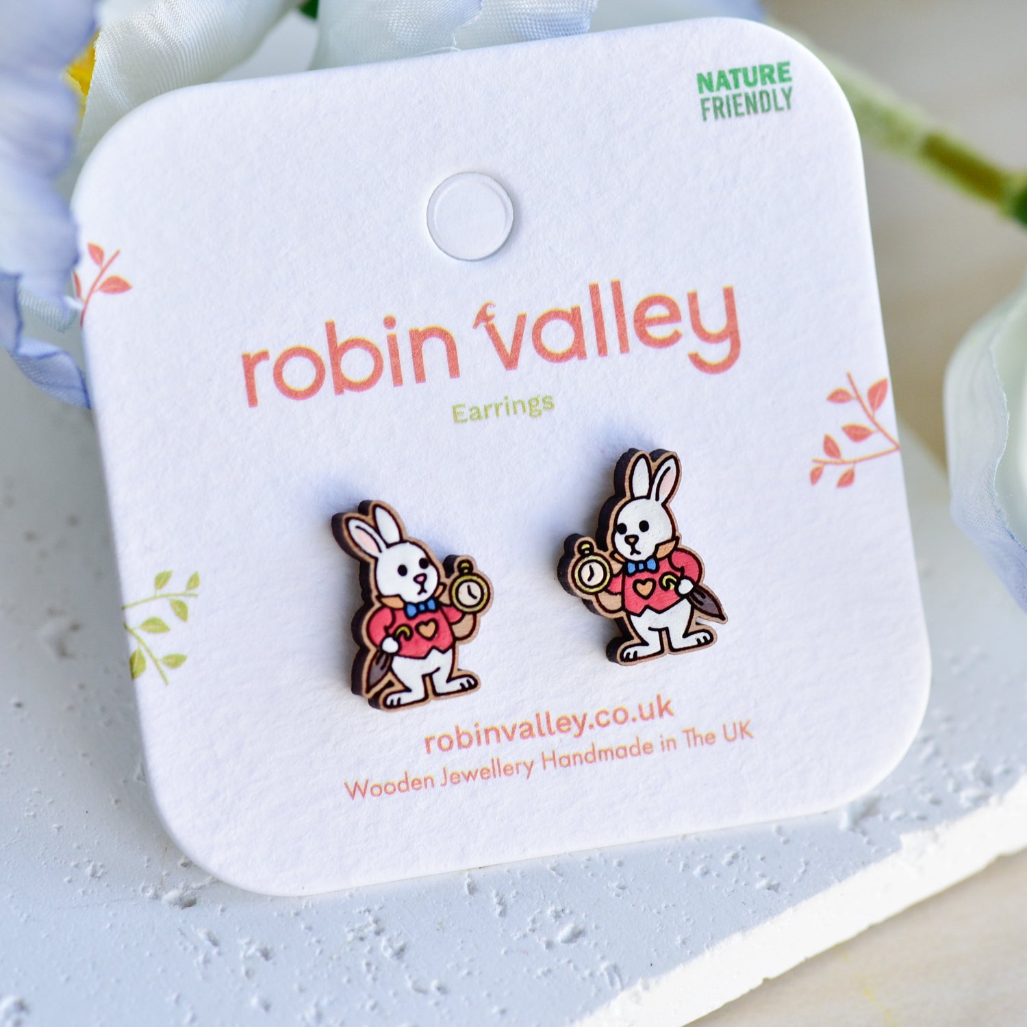 The White Rabbit Earrings - Alice in Wonderland - Robin Valley Official Store