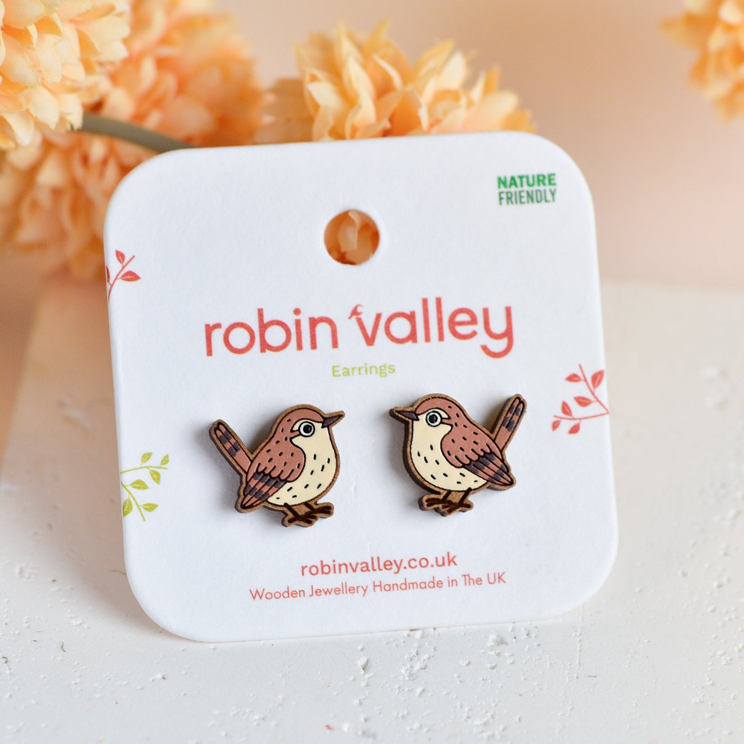 Wren Wooden Earrings - PEB12133 - Robin Valley Official Store