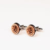 3D Rose Cherry Wood Cufflinks - CO34021 - Robin Valley Official Store