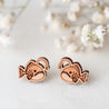 Anglerfish Cherry Wood Stud Earrings - ES13011 - Robin Valley Official Store