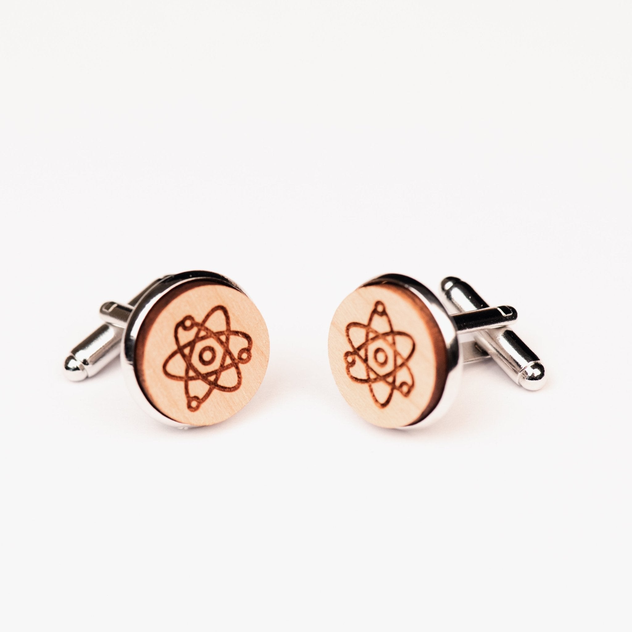 Atom Cherry Wood Cufflinks - CT35152 - Robin Valley Official Store