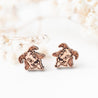Billy Goat Cherry Wood Stud Earrings - EL10137 - Robin Valley Official Store