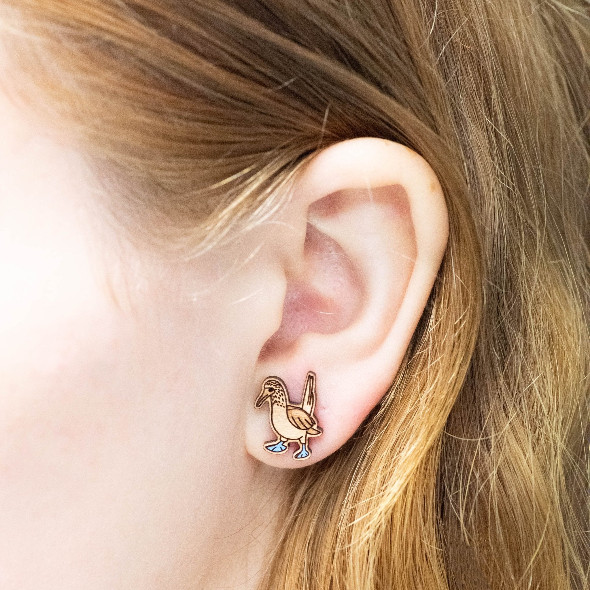 Blue-footed Booby Earrings - PEB12028 - Robin Valley Official Store