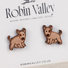 Bull Terrier Dog Cherry Wood Stud Earrings - EL10093 - Robin Valley Official Store