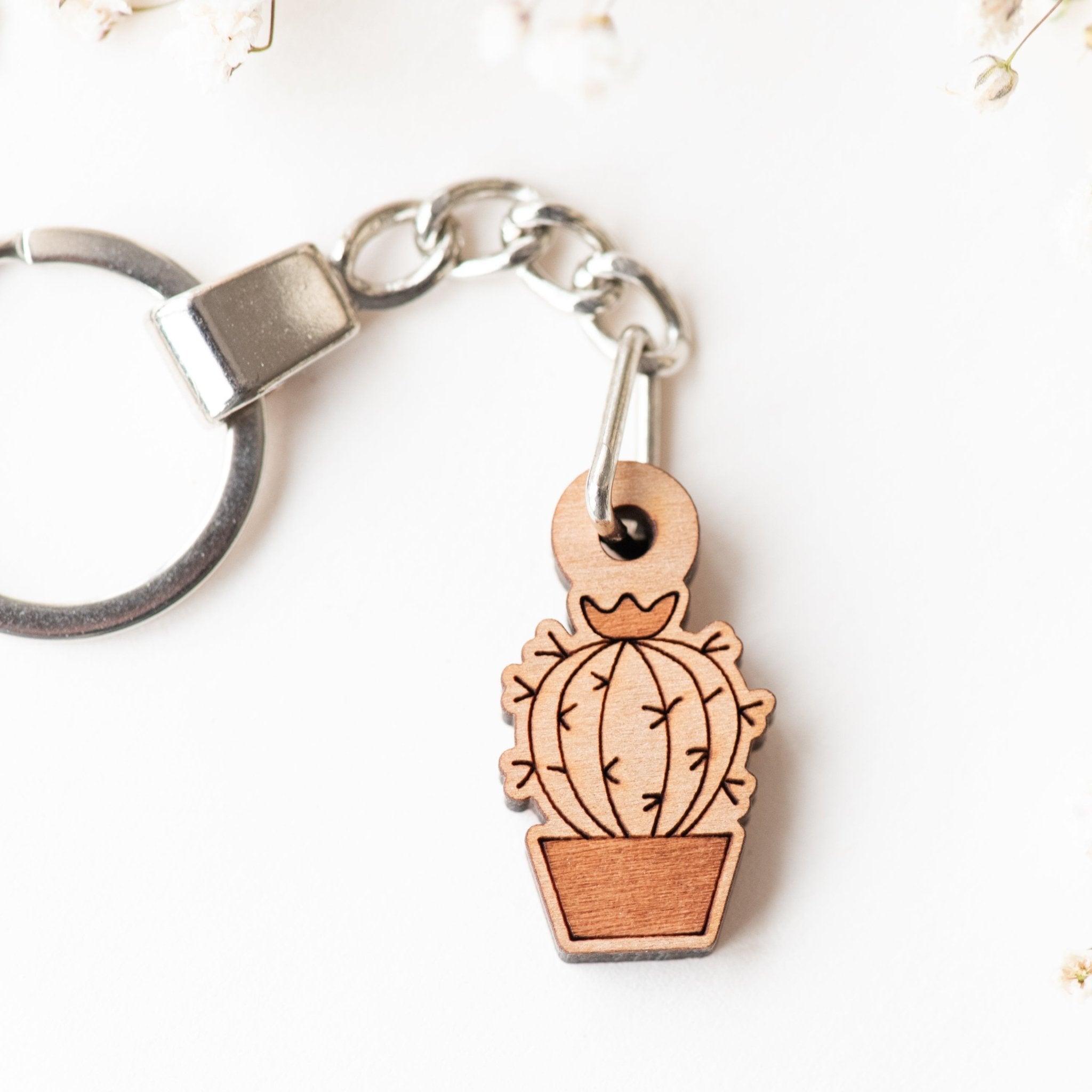Cactus Cherry Wood Keyring - KO24016 - Robin Valley Official Store