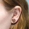 Celtic Triskelion Cherry Wood Stud Earrings - ET15153 - Robin Valley Official Store