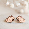 Chinchilla (grooming) Wood Earrings - EL10155 - Robin Valley Official Store