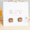 Chocolate Muffin Wood Earrings - ET15107 - Robin Valley Official Store