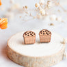 Chocolate Muffin Wood Earrings - ET15107 - Robin Valley Official Store