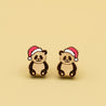 Christmas Panda in Santa Hat Wood Earrings - PEL10237 - Robin Valley Official Store
