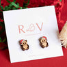 Christmas Panda in Santa Hat Wood Earrings - PEL10237 - Robin Valley Official Store