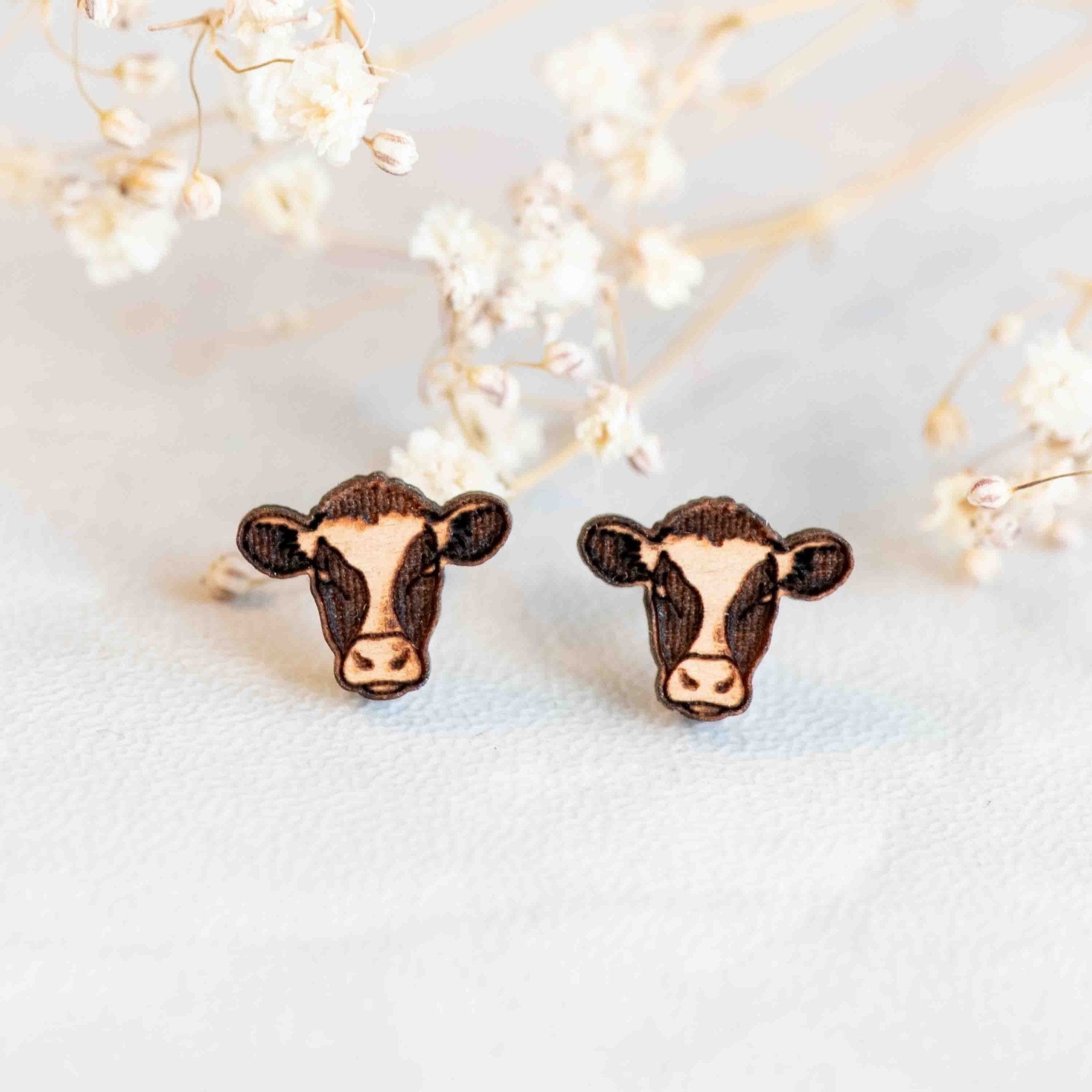 Cow Wooden Earrings - EL10246 - Robin Valley Official Store