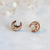 Crescent Cherry Wood Stud Earrings - ET15154 - Robin Valley Official Store