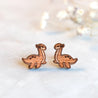 Cute Loch Ness Monster Cherry Wood Stud Earrings - ES13050 - Robin Valley Official Store