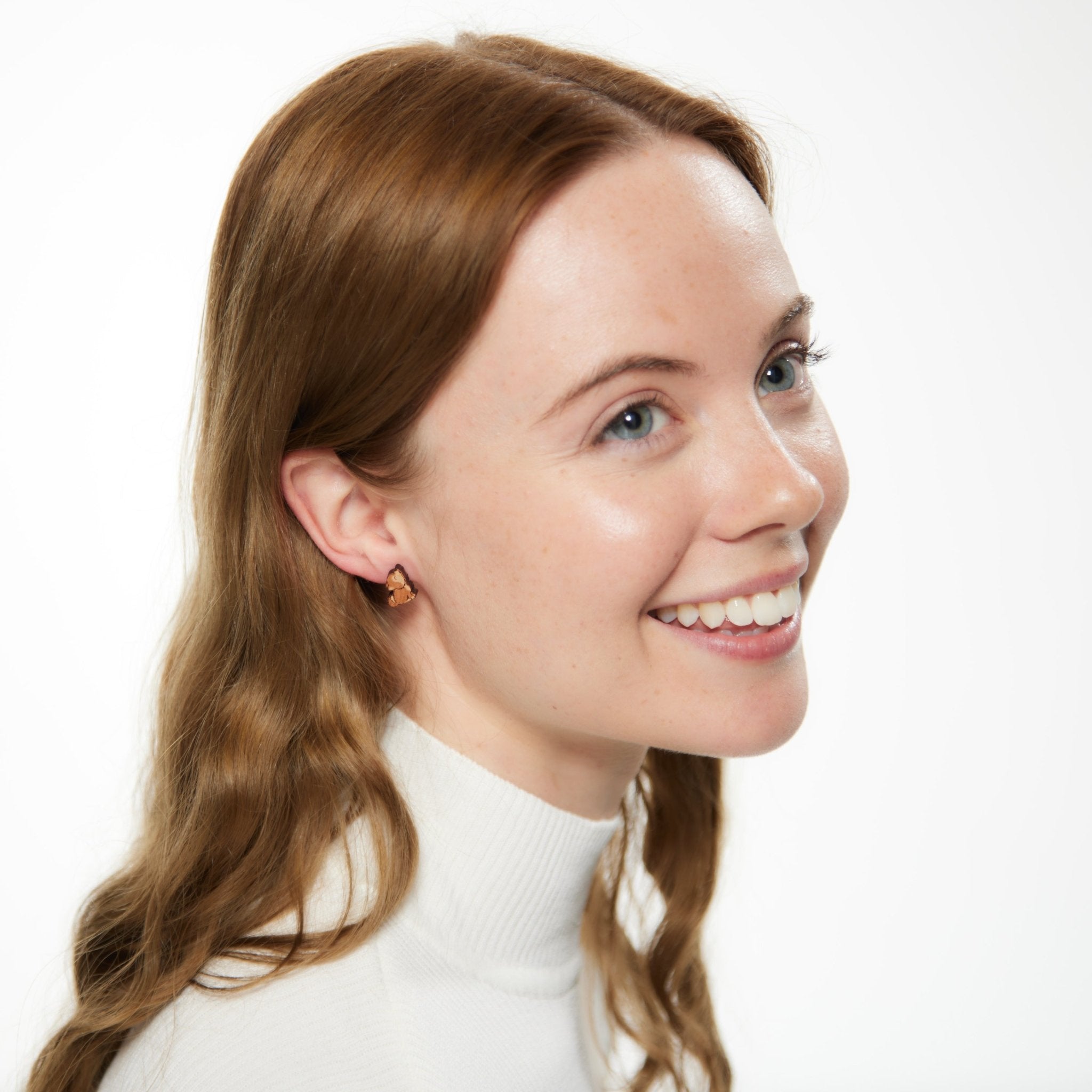 a pair of cute baby wolf earrings, girls gift