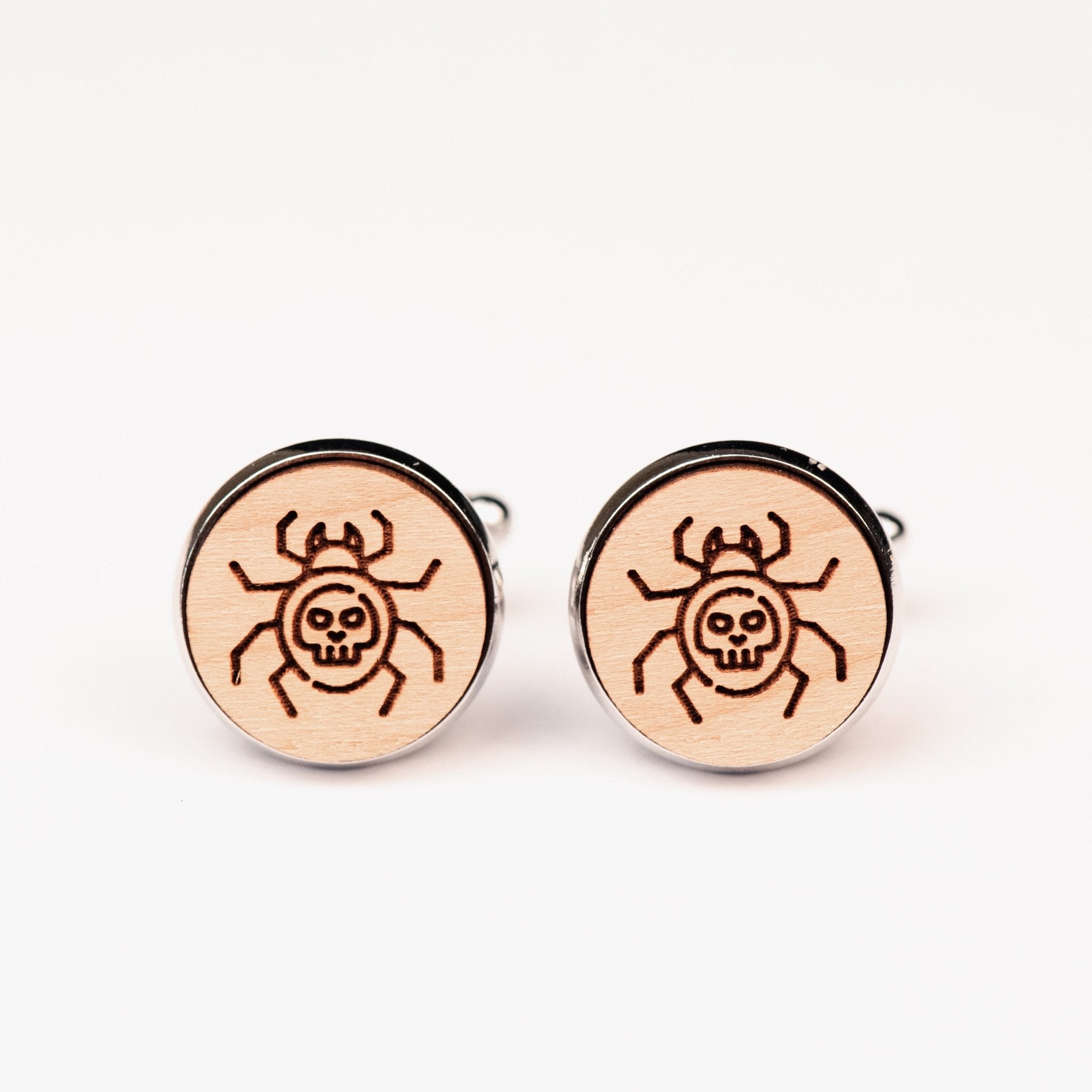 Death Beetle Bug Cherry Wood Cufflinks - CO34092 - Robin Valley Official Store