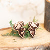 Deer Stag Silhouette Wood Earrings - EL10133 - Robin Valley Official Store