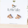 Dik-Dik 2 Cherry Wood Stud Earrings - EL10148 - Robin Valley Official Store