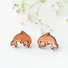 Dolphin Cherry Wood Stud Earrings - ES13008 - Robin Valley Official Store