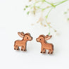 Donkey Cherry Wood Stud Earrings - EL10033 - Robin Valley Official Store