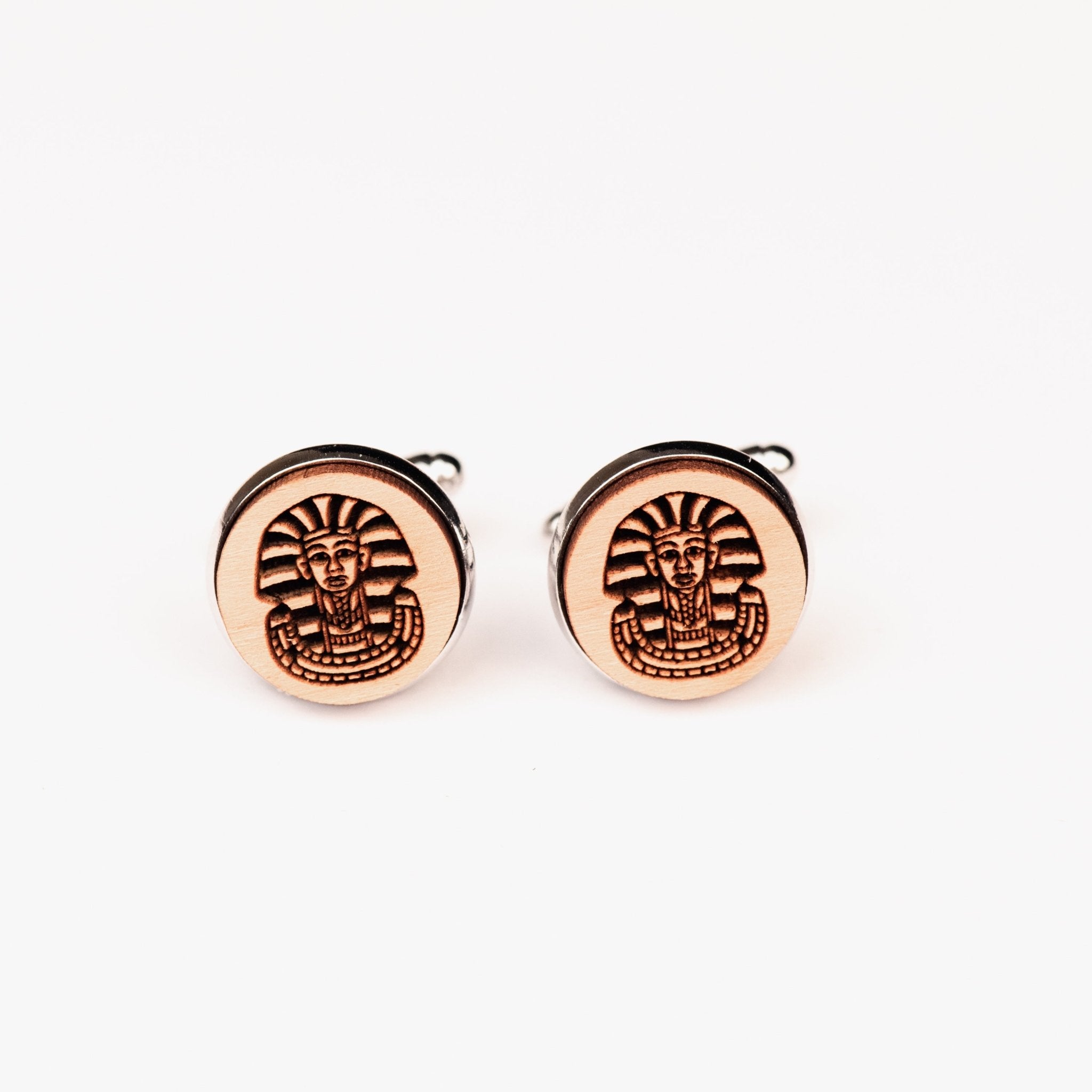 Egyptian Pharaoh Cherry Wood Cufflinks - CT35042 - Robin Valley Official Store