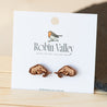 Elephant Cherry Wood Stud Earrings - EL10091 - Robin Valley Official Store