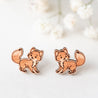 Fox (Walking) Wood Earrings -EL10034 - Robin Valley Official Store