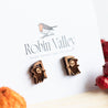 Grim Reaper Halloween Cherry Wood Stud Earrings - EO14032 - Robin Valley Official Store