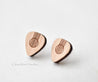 Guitar Pick Cherry Wood Stud Earrings - ET15099 - Robin Valley Official Store