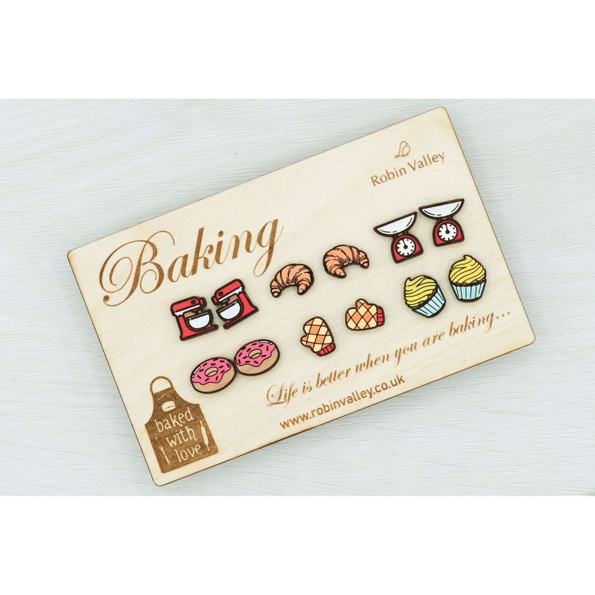 Hand - painted Baking Earrings Set - 1 - Robin Valley Official Store