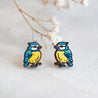 Hand-painted Blue Tit Earrings Eco-Jewellery - PEB12030 - Robin Valley Official Store