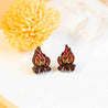 Hand-painted Camp Fire Earrings Wooden Jewellery - PET15204 - Robin Valley Official Store