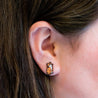 Hand-painted Cute Ginger Cat Cherry Wood Earrings -PEL10175 - Robin Valley Official Store