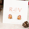 Hand-painted Guinea Pig Earrings in Santa Hat Xmas Collection Wooden Earrings -PEL10159 - Robin Valley Official Store