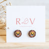Hand-painted Lion Earrings Cherry Wood Earrings - PEL10193 - Robin Valley Official Store