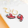 Hand-Painted Lobster Wooden Hoop Earrings - PES13065 - Robin Valley Official Store