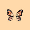 Hand-painted Monarch Butterfly Cherry Wood Stud Earrings - PEO14093 - Robin Valley Official Store
