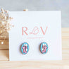 Hand-painted Oval Ballet Shoes Cherry Wood Stud Earrings - PET15117 - Robin Valley Official Store