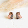 Burrowing owl stud earrings