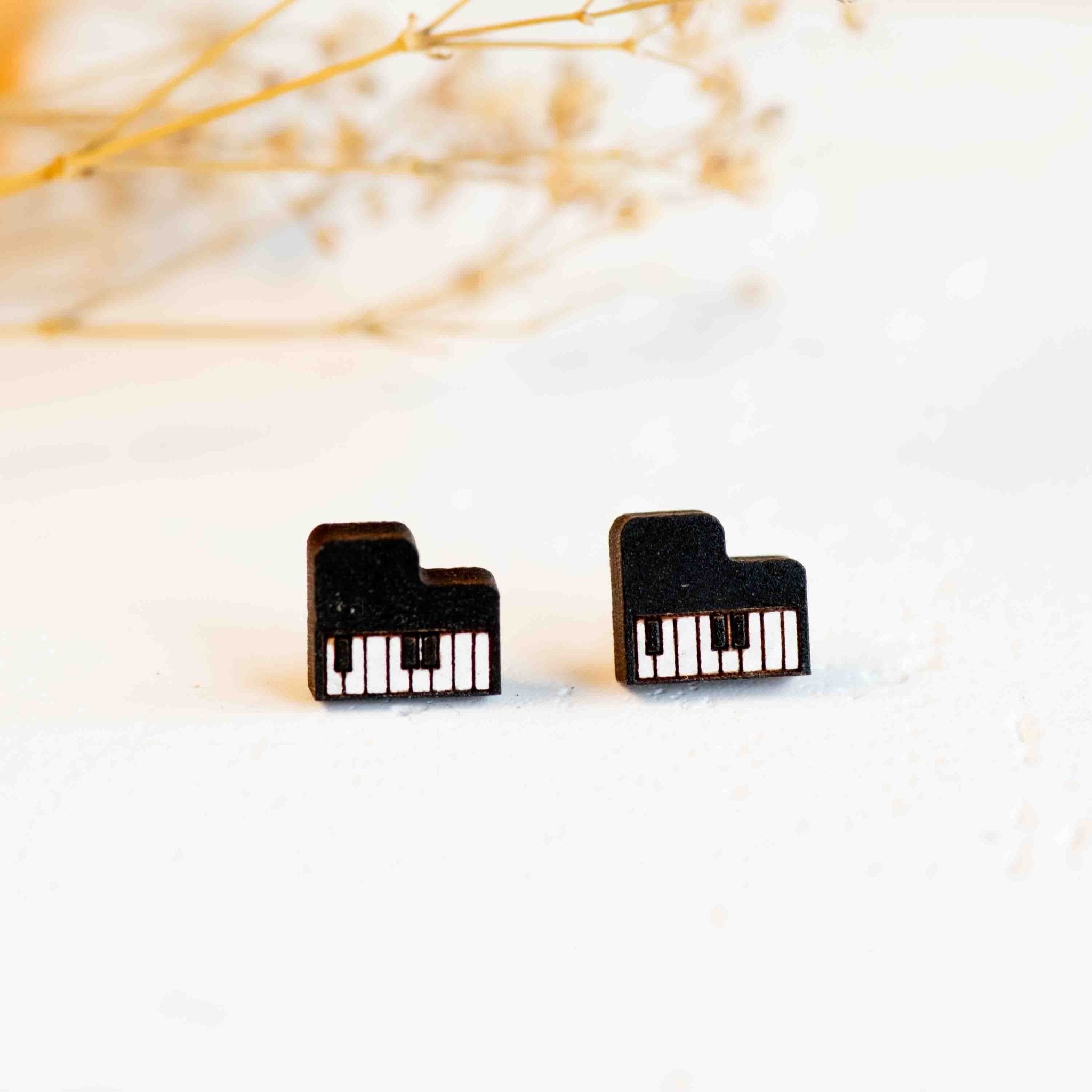 Hand-painted Piano Earrings Wooden Jewellery - PET15171 - Robin Valley Official Store