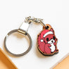 Hand-painted Red Squirrel with Santa Hat Christmas Wooden Keyring - KL20238 - Robin Valley Official Store