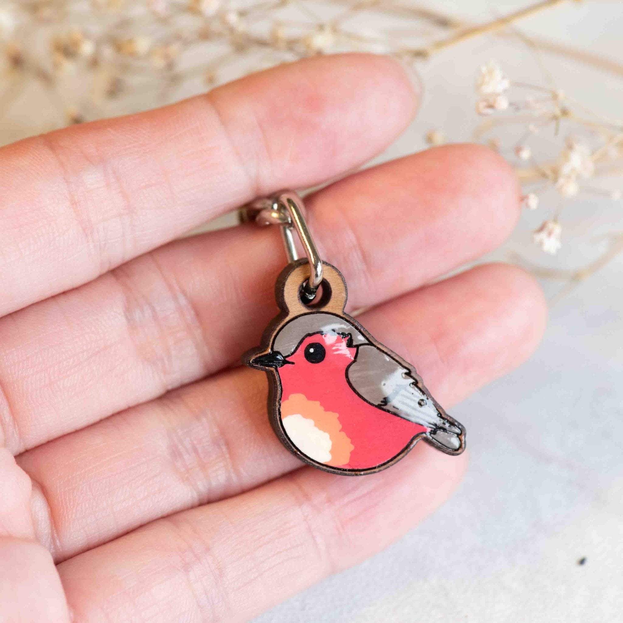 Hand-painted Robin Bird Keyring - KB22034 - Robin Valley Official Store