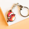 Hand-painted Robin Bird with Santa Hat Christmas Wooden Keyring - KB22049 - Robin Valley Official Store